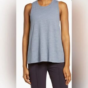 Zella Shirred Back Tank Blue Thistle Size XL New With Tags Nordstom $39 retail